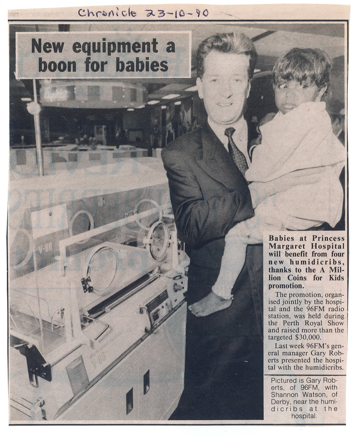 1990.10.23 - Article - New equipment a boon for babies - Gary Roberts - News Chronicle.png