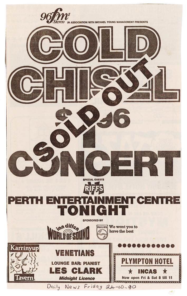 1980.10.24 - Advert - Cold Chisel $1.96 Concert Sold Out - Daily News.png