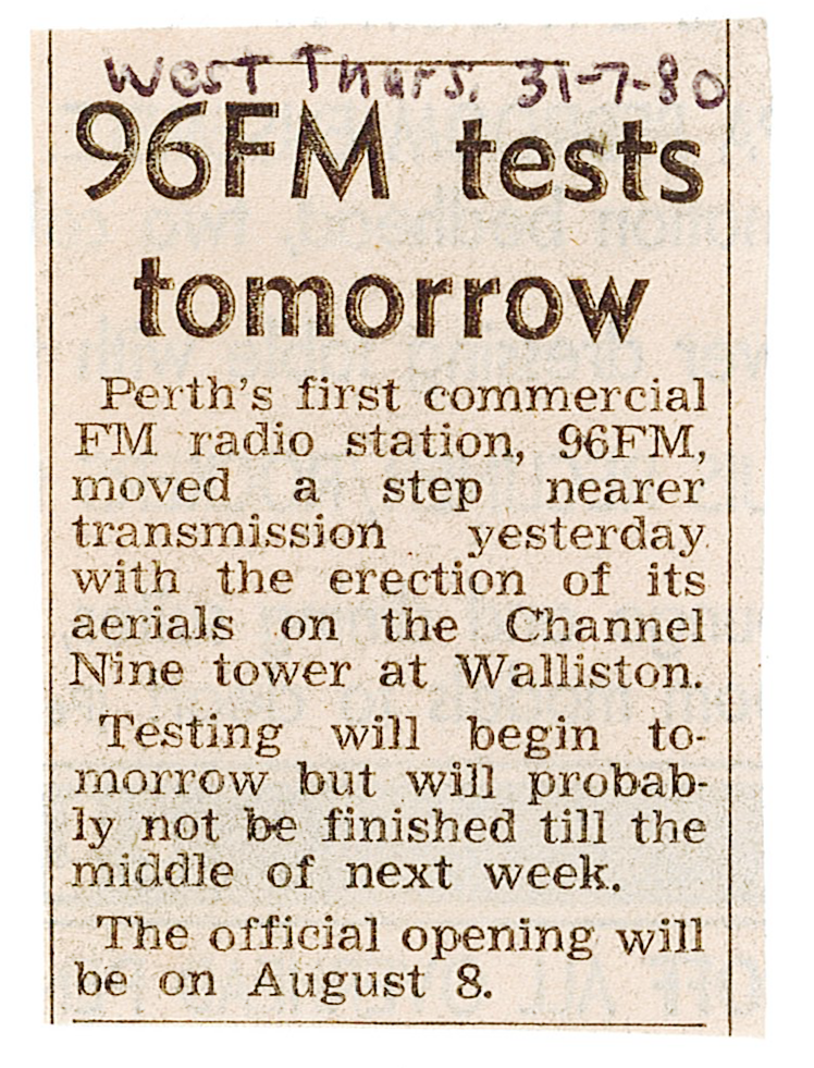 1980.07.30 - Article - 96FM tests tomorrow - The West Australian.png